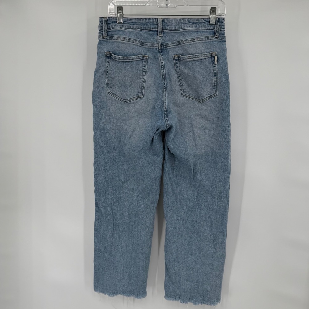 Oliver Logan Jeans Women 30 Blue Raw Hem Straight Leg Light Wash High Rise - Picture 3 of 9